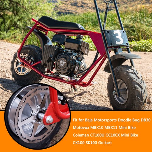 HOLATO Rear Brake Disc Rotor with Pads for Motovox MBX10 MBX11 Baja Doodle Bug DB30 Blitz Racer Coleman CT100U CC100X CK100 SK100 Mega Moto MM-B80 TrailMaster TAOTAO ATD80A RT100 Mini Bike Go Kart