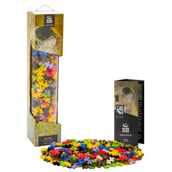PLUS PLUS - Inspired - Klimt, The Kiss - 350 Pieces - Open-Ended, Art Construction Building Toy, Interlocking Mini Puzzle Blocks