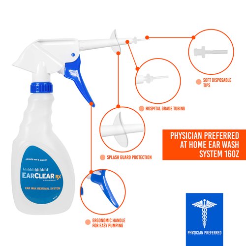 EarClear RX Ear Wash System Full Kit with Otoscope Parent (Rigid Kit, 3 Tips)