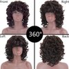 ELIM Curly Wigs for Black Women Short Kinky Curly Brown Wigs for Women Big Curly Afro Soft Wig with Bangs Heat Resistant Natural Cute Synthetic Wig with Accessories Z301BR