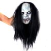 LUOEM Halloween Horror Grimace Ghost Mask Long Wig Hair Grudge Sadako Ghost Wig Creepy Scary Costume Mask for Halloween Party Supply