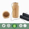 Vegan Biodegradable Activated Charcoal Bamboo Dental Floss. Candelilla Wax & Peppermint. Handmade Refillable Organic Bamboo Dispenser,. Zero Waste Oral Care (Dispenser +2 Refills)