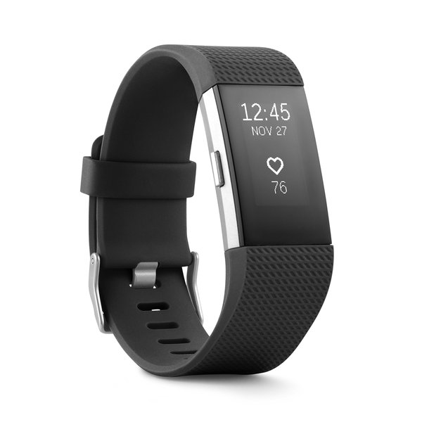 Fitbit Charge 2 Heart Rate + Fitness Wristband, Black, Small (US Version), 1 Count