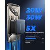 [2024 Upgraded] Retractable i Phone 16/15 Charger, SUPERONE PD 20/30W USB C Wall Charger Block with Retractable 2.6Ft Fast Charging Cable for iPhone 16 15 Pro Max Plus, Galaxy, Pixel, Pad and More