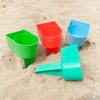 Home Queen Beach Cup Holder with Pocket, Multi-Functional Sand Cup Holder for Beverage Phone Sunglasses Key, Beach Accessory Drink Sand Coaster, Set of 4 (Blue, Teal, Orange and Green)