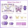 193Pcs Butterfly Birthday Decoration Purple Butterfly Party Decoration Balloon Arch Kit, Girl's Birthday Decoration Suitable For Birthday Wedding Anniversary Celebration Holiday Decoration