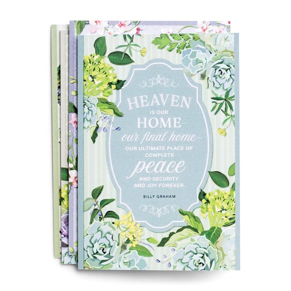 DaySpring - Billy Graham - Heaven is our Home - 4 Floral Design Assortment with Scripture - 12 Sympathy Boxed Cards and Envelopes (81842)