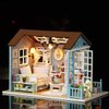TuKIIE DIY Miniature Dollhouse Kit, 1:24 Scale Wooden Mini Doll House Accessories with Furniture for Kids Teens Adults(Forest Times)