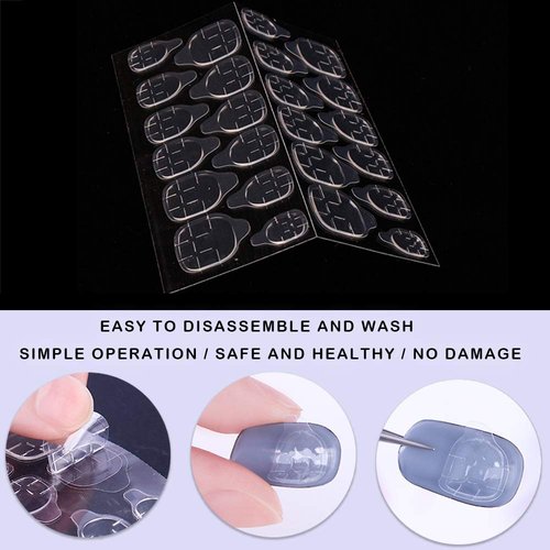 840PCS Double Sided Glue Nail Adhesive Tabs, Breathable Transparent Fake Nail Glue Stickers,Flexible Nail Adhesive Stickers for False Nails Tips, Manicure Supplies (35 Sheets)