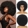 MYCNIMY Afro Wigs for Black Women 70s Afro Curly Wigs Soft Natural Looking Fluff and Bouncy Black Afro Wigs Synthetic Hair Big Afro Wig for Daily Party Cosplay Costume(Black)