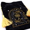 La Muci Velvet Tarot Card Bag - Drawstring Pouch for Tarot Deck Storage - Magic Black Heart Bag- Jewelry Storage & Gift Bag with Gold Tassel Drawstrings, 6.6 x 9 inches