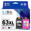 LxTek Remanufactured 63XL Ink Cartridges Combo Pack Replacement for HP 63 63XL to use for HP Officejet 5255 5258 5260 3830 Envy 4520 4516 DeskJet 1112 2132 3632 Printer Tray(Black, Color)