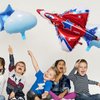 BIEUFBJI 42" Fighter Jet Airplane Ballons Cartoon Airplane Birthday Party Decorations Airplane Aviator Adventure Themed (7Pcs)