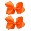 NYFASHION101 Toddlers' Girls' Smooth Grosgrain Ribbon Bow Alligator Clip, Orange