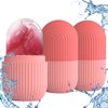 3pcs Senbaler Ice Cube Roller for Face,Eye,Silicone,Reusable Facial Massager Ice Mold,Brighten Skin Enhancing Natural Glow,De-Puff Eye Bags,Reduce Migraine Pain (Pink)
