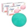 Evarya Dove Bar Soap Pink Unisex Bars (3pcs) Premium Washing hands and Body Shower Gentle Soft Silicone Body Exfolianting Scrubber 4.4inch