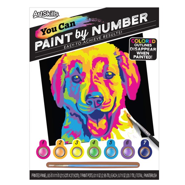 ArtSkills Paint by Number Kit for Kids - Vibrant Acrylic Paint by Number Puppy Dog Kit - 8.5"x11"'