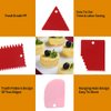 Cake Scraper Cake Decorating Comb,Cake Scraper Smoother,Flexible Plastic Dough Scraper For Bread Making,Reusable Pastry Pizza Dough Cutter Tool For Baking Cake Edge Stripe Decorating(6Pcs,Red,Pink)