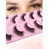 Cat-Eye Lashes Wispy Eyelashes 18mm Fox Eye Lashes Angel Wing Lashes Faux Mink False Eyelashes Natural Look 5 Pairs pack (5P-B17)