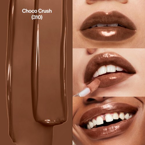 REVLON Lip Gloss, Super Lustrous The Gloss, Non-Sticky, High Shine Finish, 310 Choco Crush, 0.13 Oz