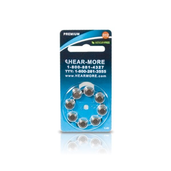 HearMore Hearing Aid Batteries- Size 312-8-pk