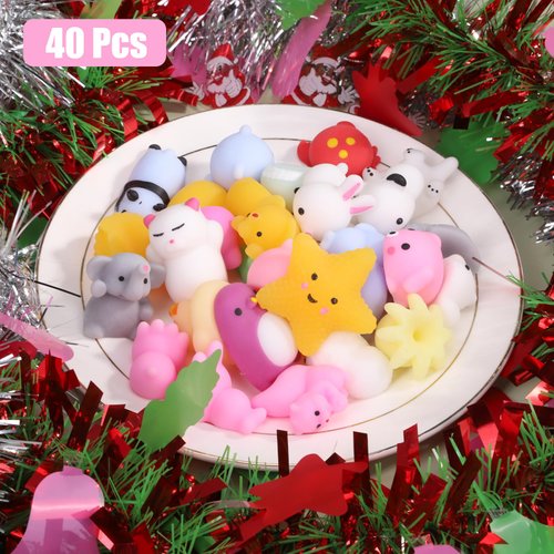 Kawaii Extrusion Toys Children's Party Gifts with Glutinous Rice Soft Toys Soft Novelty Mini Stress Relief Toys Class Prizes Birthday Gifts Gift Bag Fillers (40 Multi-Color Animals)