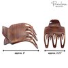 Parcelona French Paw Brown Streaks Wide Side Slide In Jaw Yoga Hair Claw Clip (Brown Streaks)