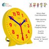 WISE HEDGEHOG Kids Telling Time Practice Learning Clock, 4 Inch Size Teaching Handheld Analog Clock, Geared Movement Makes Fingers Move Like Real Clocks, for School Classrooms and Homeschool Supplies