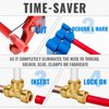 SUNGATOR Plumbing Tee Fittings 1/2 Inch, Push T Fittings 1/2", No Lead Brass Push Pex Fittings, Push to Connect Tee Fittings for PEX, Copper, CPVC Transition, with 1 Disconnect Clip, Pack of 2