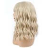 Remy Blue 14'' Short Mixed Blonde Wig With Bangs Short Blonde Bob Wigs Shoulder Length Women's Short Curly Wavy Wig Synthetic Cosplay Wig for Girl Costume Wigs