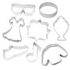50's Drive-In Diner Cookie Cutter 8 Piece Set from The Cookie Cutter Shop - Record, Music Note, Poodle Dress, Leather Jacket, Ice Cream Sundae Cookie Cutters – Tin Plated Steel Cookie Cutters