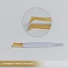 2pcs White Straight and L-Shaped (Boot) Gold Pointed Eyelash Tweezers for Lash Extension - Stainless Steel Precision Tweezers for Volume and Classic Lashes - False Eyelash Extension Kit.