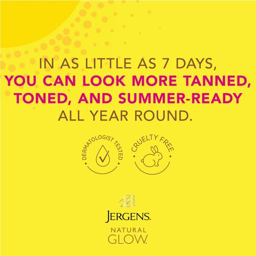 Jergens Natural Glow +FIRMING In-shower Self Tanner for Fair to Medium Skin Tones, Anti Cellulite Firming Body Lotion, Wet Skin Lotion for Gradual and Natural-Looking Fake Tan, 7.5 Ounce