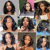 Ahaisy Wear and Go Glueless Wig Short Bob Wigs Human Hair Pre Plucked Pre Cut Body Wave Lace Front Wigs for Black Women Glueless Upgraded No Glue 4x4 Lace Closure Wigs for Beginners (8 Inch)
