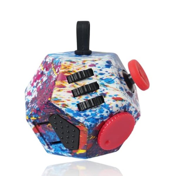 UOOEFUN Mini Fidget Toys, Colorful Idea Fidget Dodecagon Toys for Adults and Children Help Relief Stress,Anxiety,ADHD,Autism,Promotes Focus and Relaxing (Colorful Fireworks Patterns)