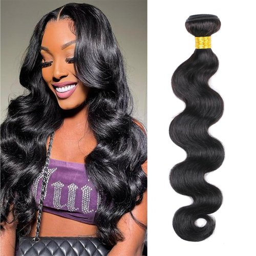DaiMer 16 Inch Body Wave Human Hair One Bundle Body Wave Bundles Virgin Hair Extensions Double Weft 10A Unprocessed Brazilian Hair Bundles