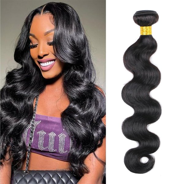 DaiMer 16 Inch Body Wave Human Hair One Bundle Body Wave Bundles Virgin Hair Extensions Double Weft 10A Unprocessed Brazilian Hair Bundles