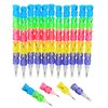 Zugar Land Colorful Transparent Stackable Bear Shaped Pencils (5") Fine Point Already Sharpened Ready to Use! 5 Parts and 5 Colors Each! Plastic. Party Favor, School Supplies (24)