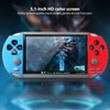 Upgraded New 128Bit Built in 1000 X7 Plus Games 5.1" 8GB 128Bit Portable Handheld Video Game Console Player (Red&Blue)