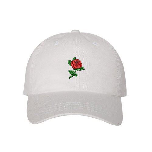 Prfcto Lifestyle Rose Dad Hat- White Baseball Cap- Unisex