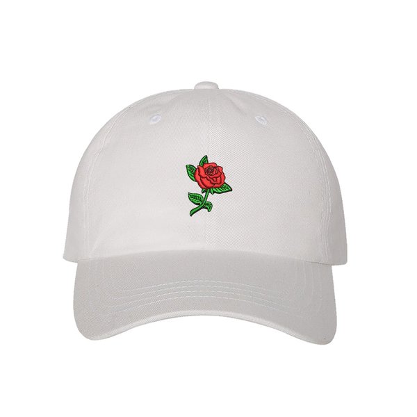 Prfcto Lifestyle Rose Dad Hat- White Baseball Cap- Unisex
