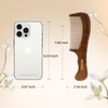 RHOS Wooden Hair Comb,Anti-Static Wood Comb for Women&Men-Fine Tooth Wooden Comb for Detangling,Add Shine-Wooden Handle hair comb for Hair Growth