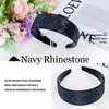Amariver Navy Blue Rhinestone Headbands Sparkly Glitter Hair Band for Women Shiny Crystal Headband Fashion Wide Diamonds Head band Bling Jeweled Headband Stylish Hair Accessories for Women Girls