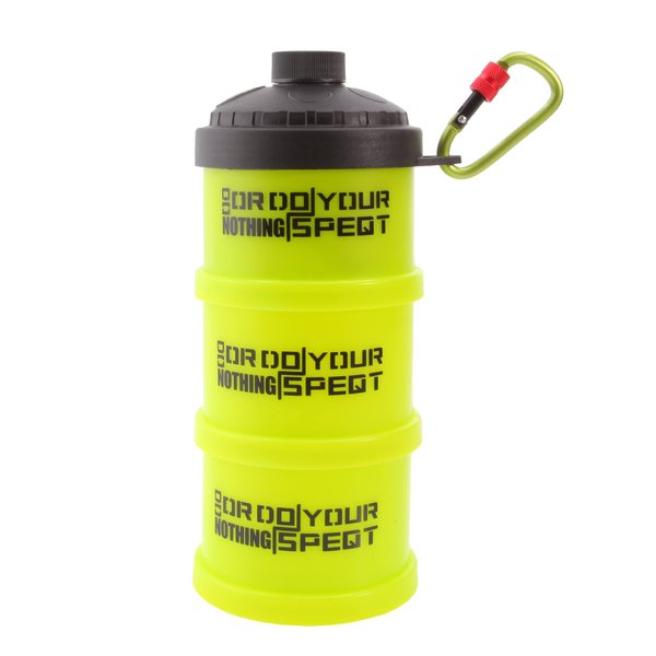 SPEQT Protein Powder Stackable Container To Go,with Top Cap Funnel for Water Bottle,Twist Lock Portable Supplement Organize Storage Dispenser for Pre/Post Workout,Fitness,Travel,Gym