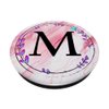 Cell Phone Pop Out Holder,Pink Purple Blue Flower Letter M PopSockets Grip and Stand for Phones and Tablets