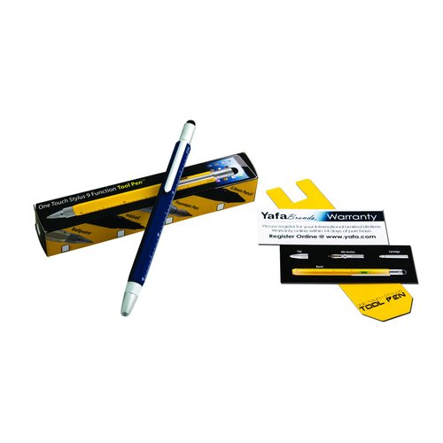 Monteverde USA 9-in-1 Tool Fountain Pen in Blue – Medium Nib, Multifunctional Pen with Stylus, Screwdrivers, Level, and Ruler – Exclusive Collection, Ideal Gift for Professionals