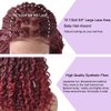 Short Box Braided Wigs For Black Women Knotless Cornrow Braids Wigs For Women Briaded Lace Front Wigs Baby Hair Twist Synthetic Light Weight Braiding Wig For Black Women (#T1B/BUG-#Black/BurgundyT)