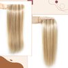 Tinashe Ponytail Extension Human Hair 100% Remy Human Hair Wrap Around Ponytail Hair Extension Long Straight Clip in Ponytail Hair Piece with Magic Paste For Women Highlight #16/613 (#16/613, 22inch)
