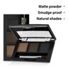 AFGHOUZ 3 Colors Eyebrow Powder Set, Brow Powder Makeup Palette, Defining and Sculpting Brows, Waterproof Eye Contour Kit with Brush Applicator