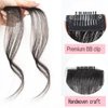 Generic Side Air Bangs Clip In Front Hair Bangs Synthetic Fringe Clip Hair Extensions for Women Fake Hair Accessories Brown black 2pcs